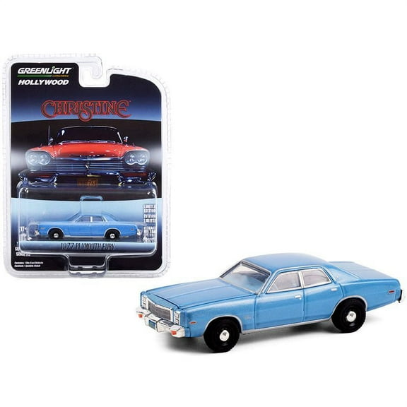 1977 Plymouth Fury Steel Blue (Detective Rudolph Junkins') Christine (1983) Movie Hollywood Series Release 30 1/64 Diecast Model Car by Greenlight