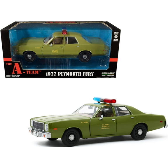 The A-Team 1977 Plymouth Fury Army Police 1:24 Diecast Car