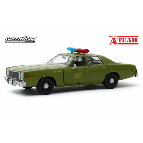1977 Plymouth Fury, U.S. Army Police "The A-Team" - Greenlight 84103 - 1/24 scale Diecast Model Toy Car