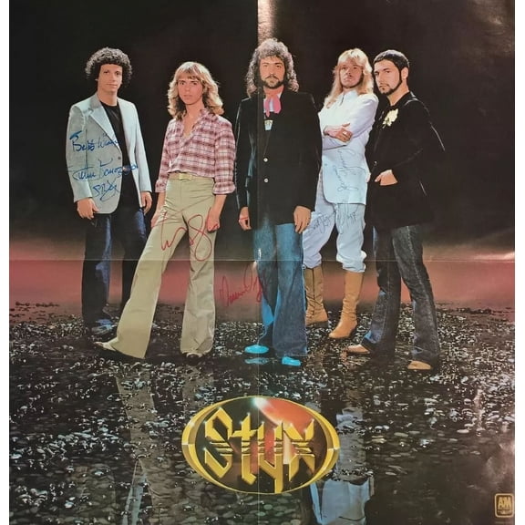 1977 Styx Band Promo Poster Wall Art print Facsimile signed See Image Was Folded 16 x 24 Inch Poster