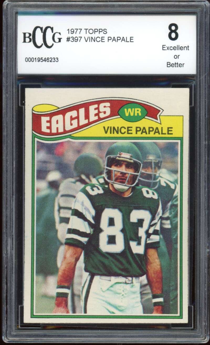 1977 Topps #397 Vince Papale Rookie Card BGS BCCG 8 Excellent+ ...