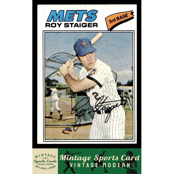1977 Topps Roy Staiger #281 New York Mets Baseball Card Very Good