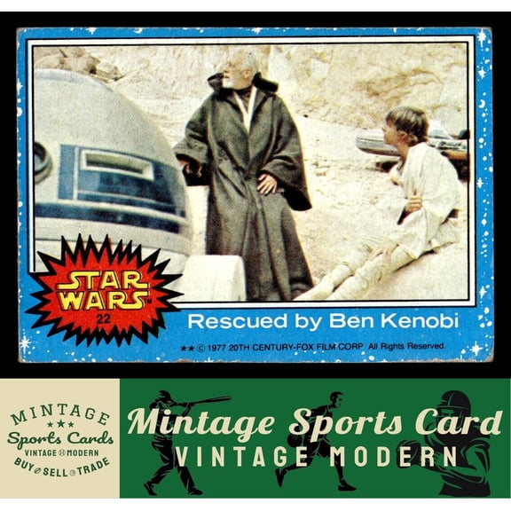 1977 Topps Star Wars Rescued by Ben Kenobi Blue Series 1 #22 Trading Card