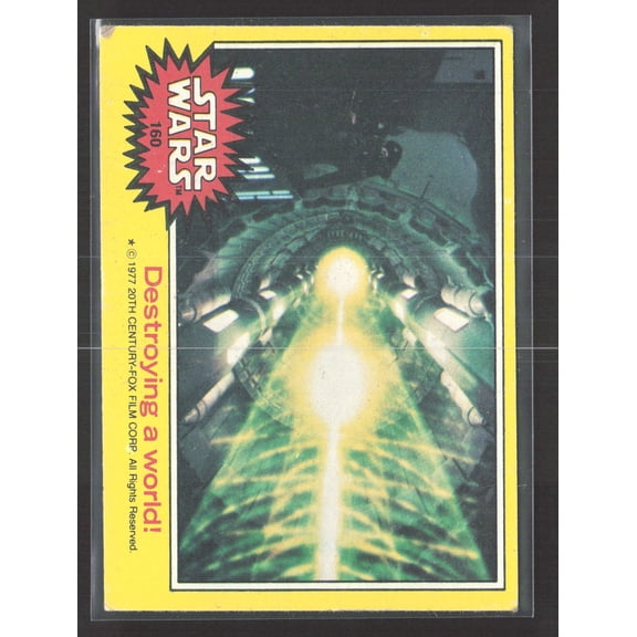 1977 Topps Star Wars Series 3 Death Star Puzzle Back Yellow Border #160
