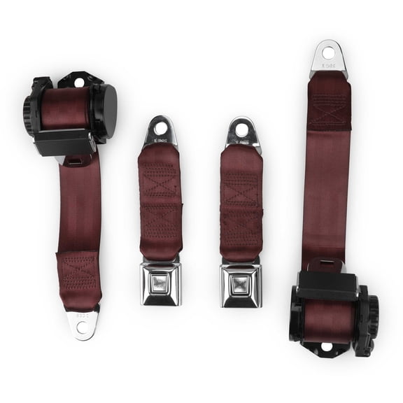 1978-82 Corvette Single Retractor Shoulder Seatbelt System PushButton - Maroon