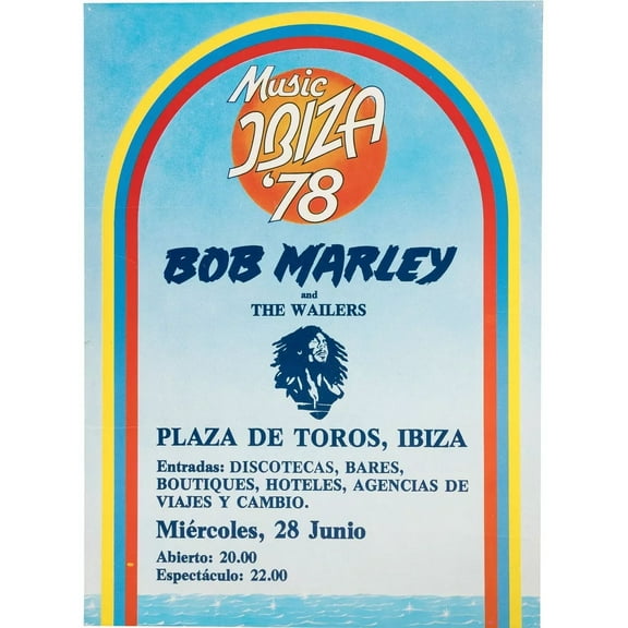 1978 BOB MARLEY CONCERT POSTER WALL ART PRINT IBIZA IS ES 11 x 17 Inch Poster