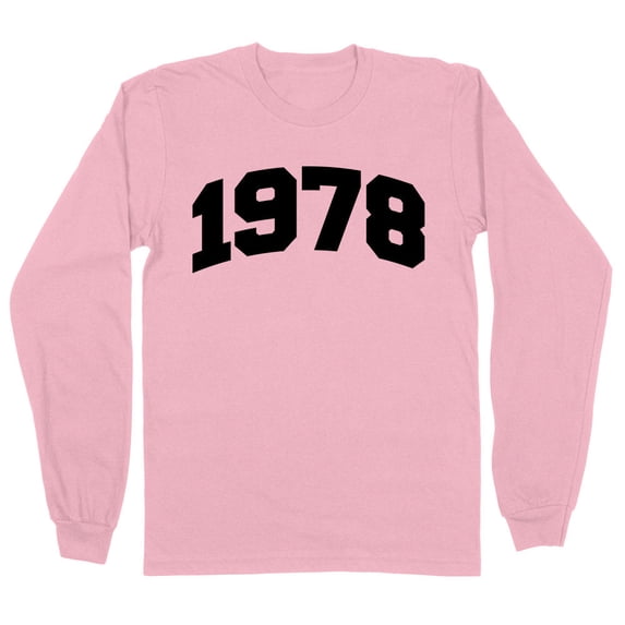1978 College Style Long Sleeve Shirt Unisex 3X-Large Pink