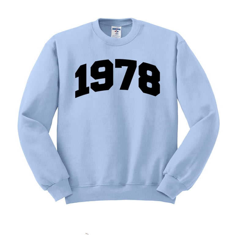 Salsation Oversized Sweat shirt ！ 1978 College Style Sweatshirt Unisex 2X-Large Light Blue - Walmart.com