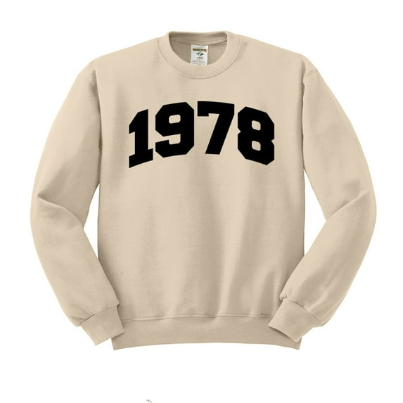 1978 College Style Sweatshirt Unisex Large Sand