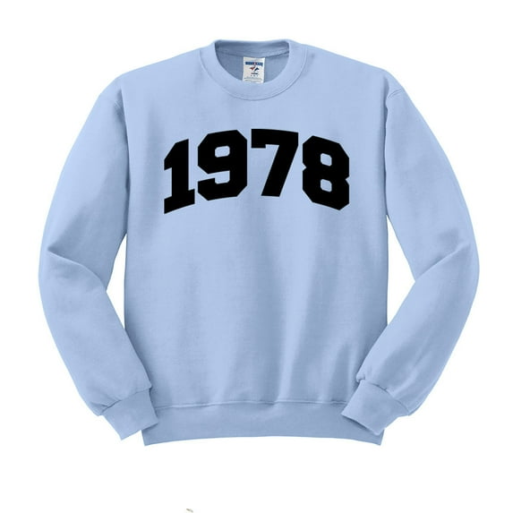 1978 College Style Sweatshirt Unisex Small Light Blue