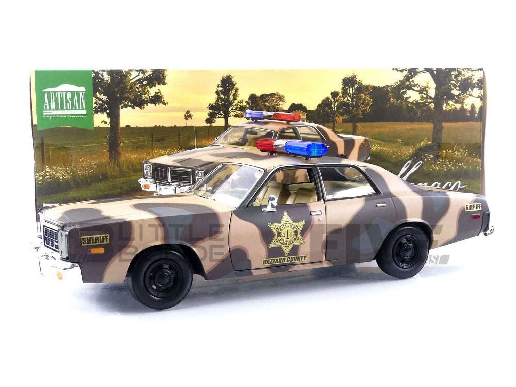 Voiture Miniature Dodge Monaco 1978 Shérif Fais-moi Peur - Greenlight 1:64 - Modèle Camouflage