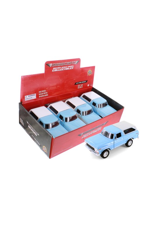 1978 Ford Bronco Hard Top SUV, Blue - Showcasts 77373/4D - 1/24 Scale Diecast Model Car