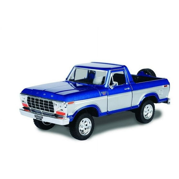 1978 Ford Bronco Ranger XLT w/ Spare Tire, Blue - Motor Max 79372 - 1/24 scale Diecast Car