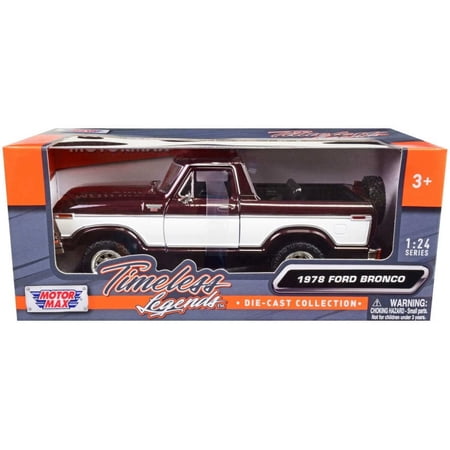 1978 Ford Bronco Ranger XLT w/Spare Tire, Brown - Motor Max 79372 - 1/24 scale Diecast Car