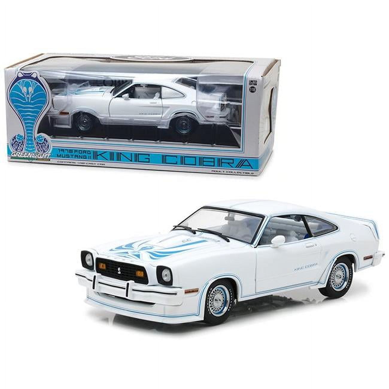 1978 Ford Mustang II King Cobra White 1/18 Diecast Car Model by Greenlight