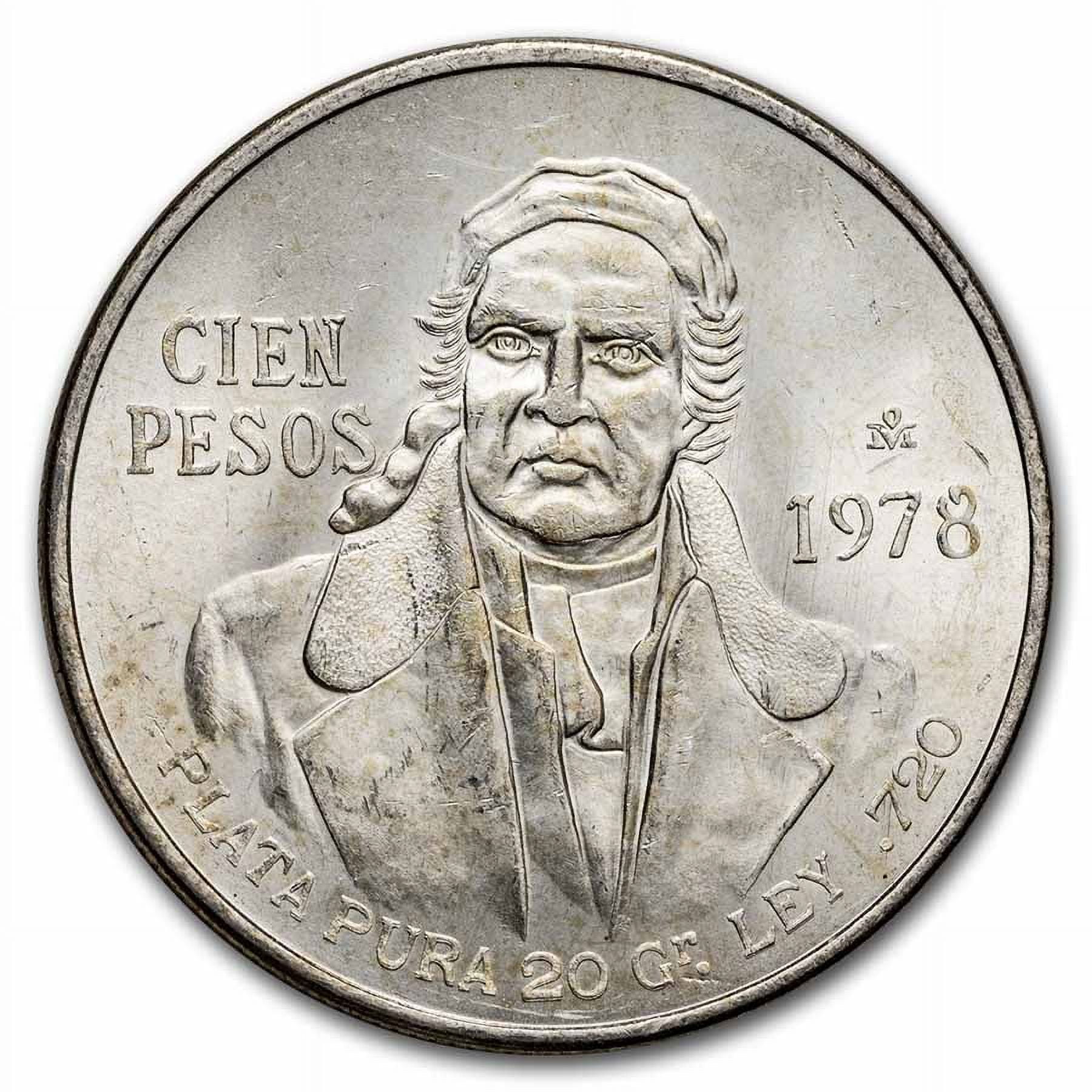 1978 Mexico Silver 100 Pesos BU, .643 Ounce Brilliant