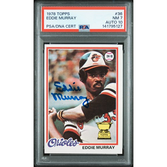 1978 Topps Eddie Murray #36 PSA 7 Auto 10