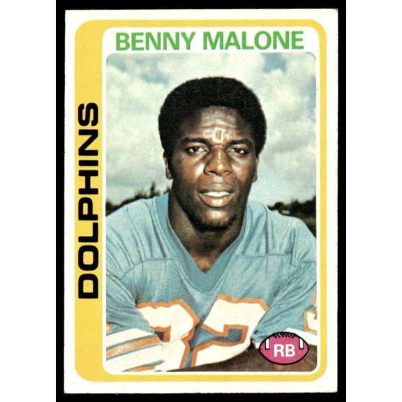 1978 Topps Football Card Benny Malone Miami Dolphins #493 EX-MT