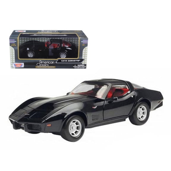1979 Chevrolet Corvette Black 1/24 Diecast Car Model by Motormax