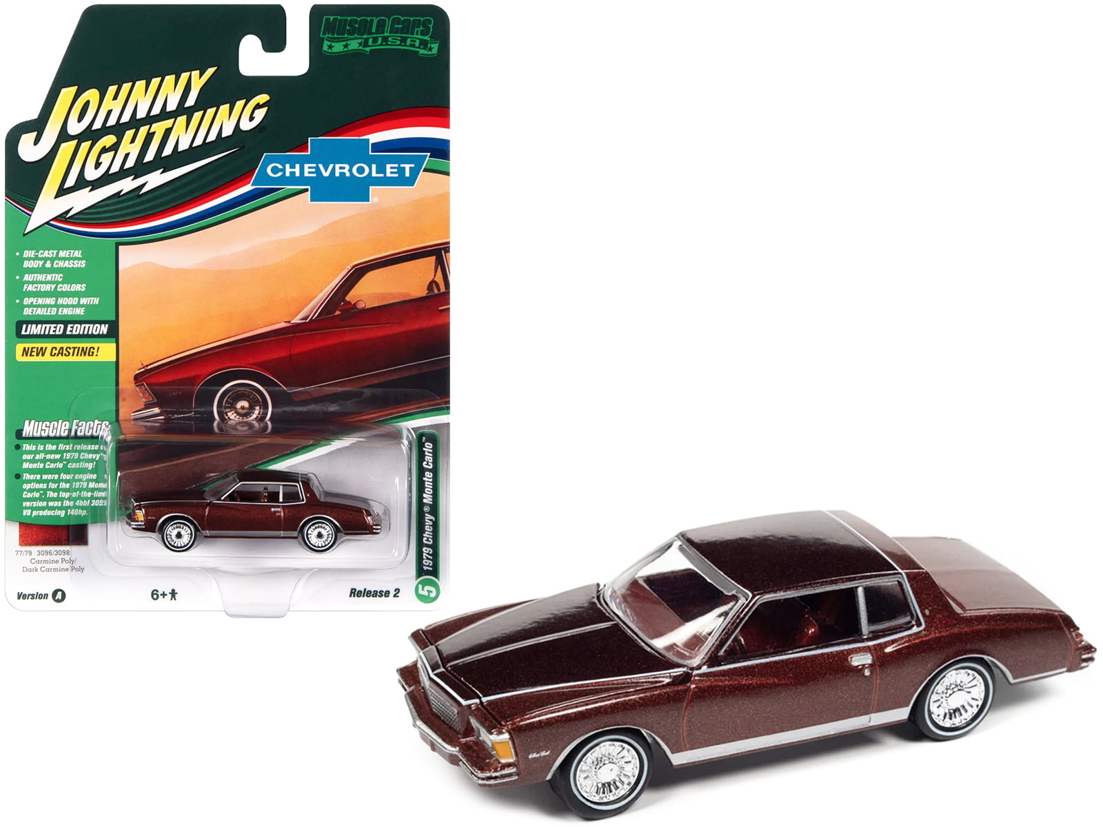 1979 Chevrolet Monte Carlo Carmine Red Metallic with White Stripes
