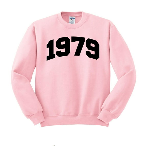 1979 College Style Sweatshirt Unisex Large Pink