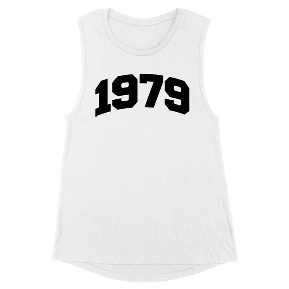 1979 College Style Women's Muscle Tank Large White