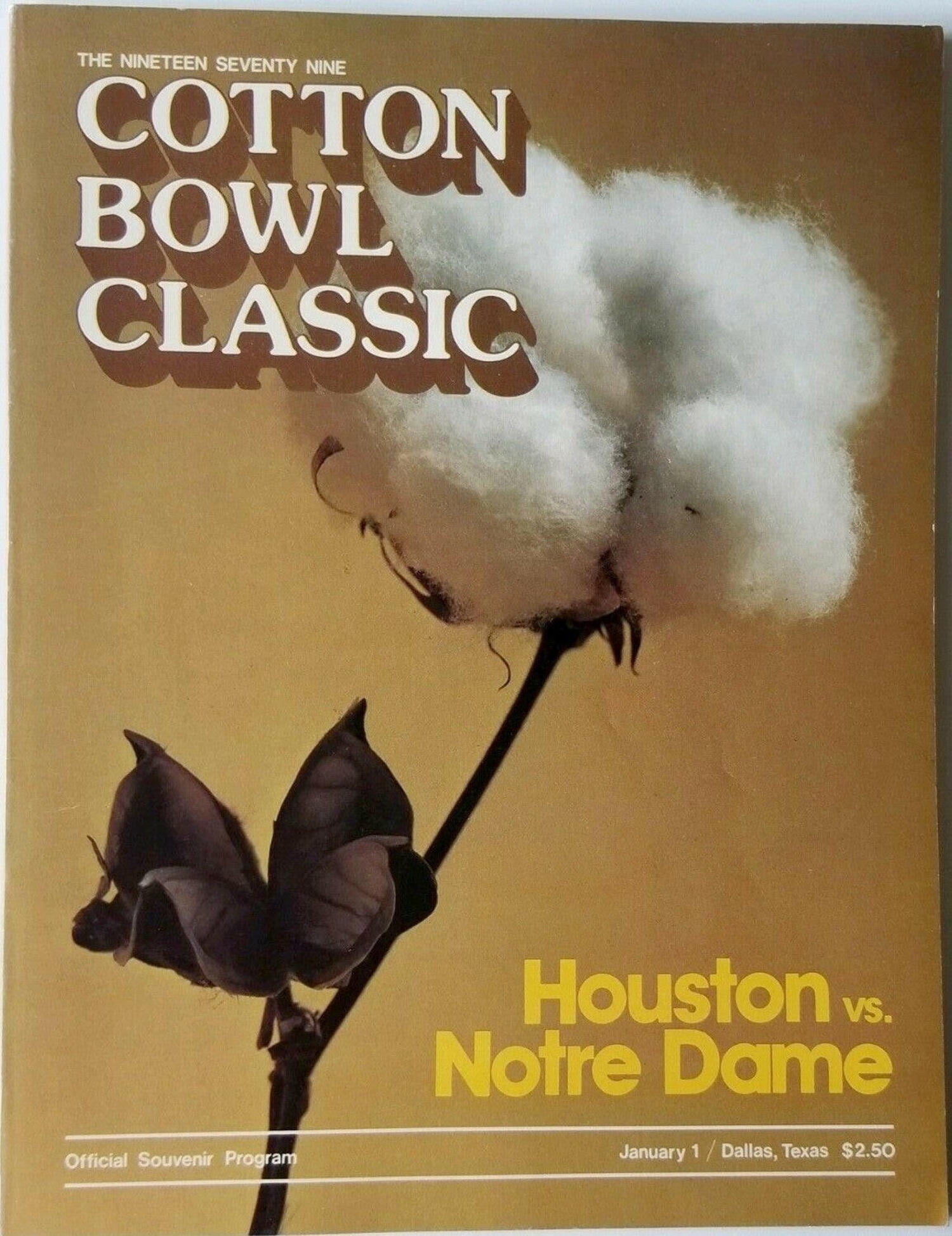 1979 Cotton Bowl college football program Joe Montana Notre Dame