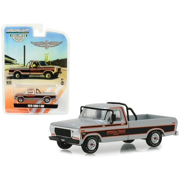 1979 Ford F-100 Pickup Truck Silver & Black "Indianapolis 500 Mile Race" Official Truck 1/64 Diecast Car by Greenlight