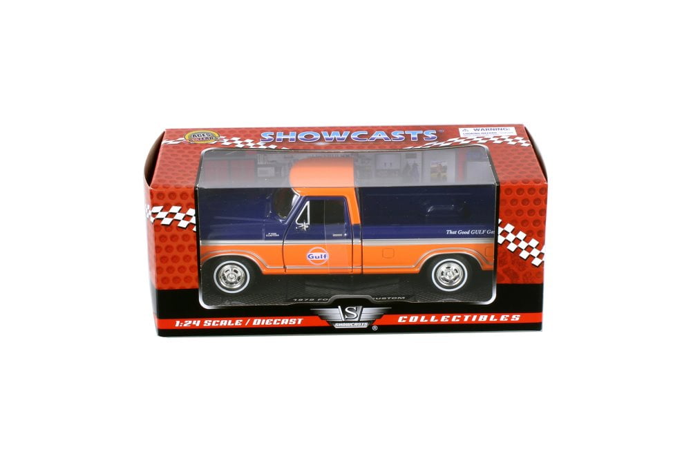 1979 Ford F-150 Custom, Dark Blue/Orange - Showcasts 79346AC/OR - 1/24 scale Diecast Car