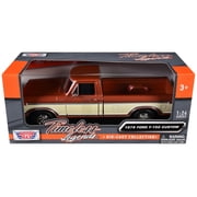 1979 Ford F-150 Custom Pickup Truck Brown Metallic and Cream Timeless Legends Series 1/24 Diecast Model Car by Motormax