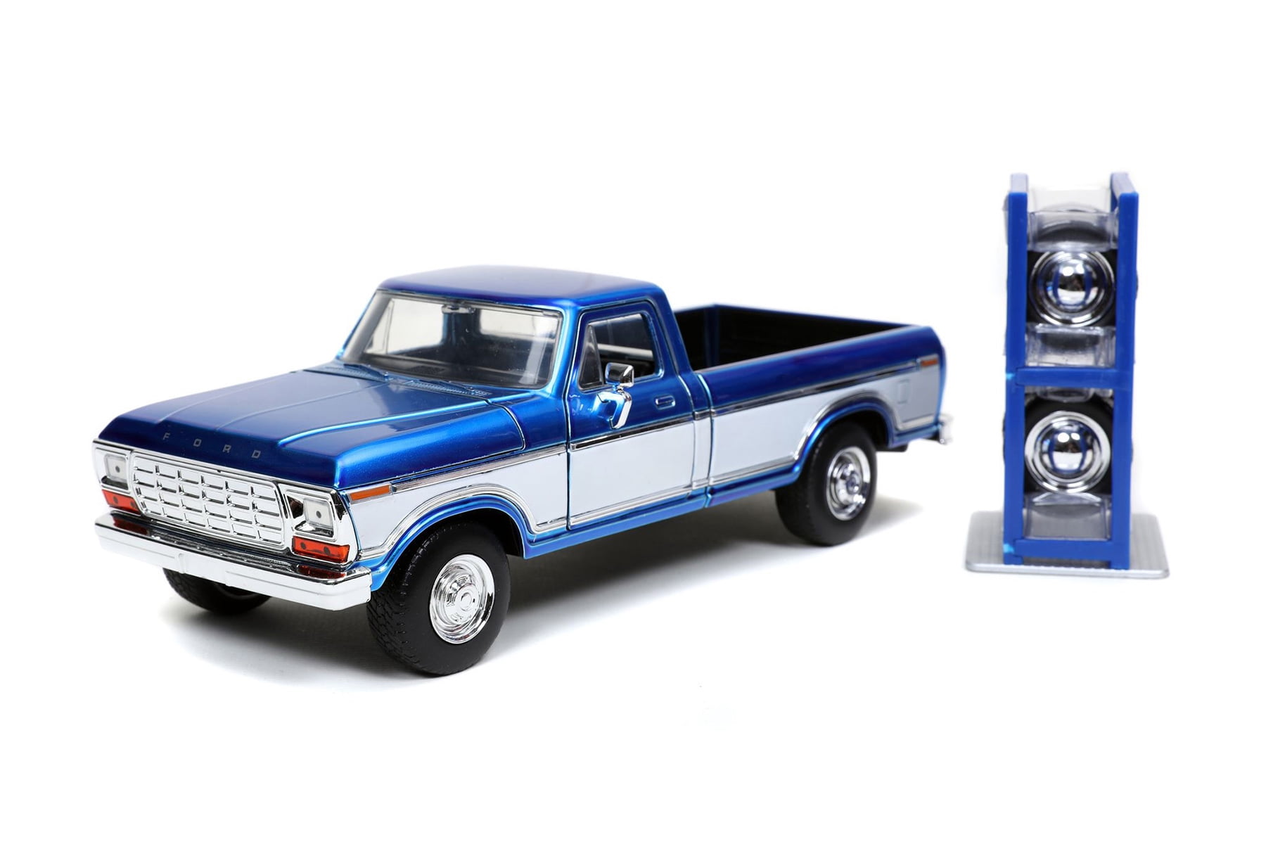 1979 Ford F-150 Custom Pickup Truck with Extra Wheels, Candy Blue