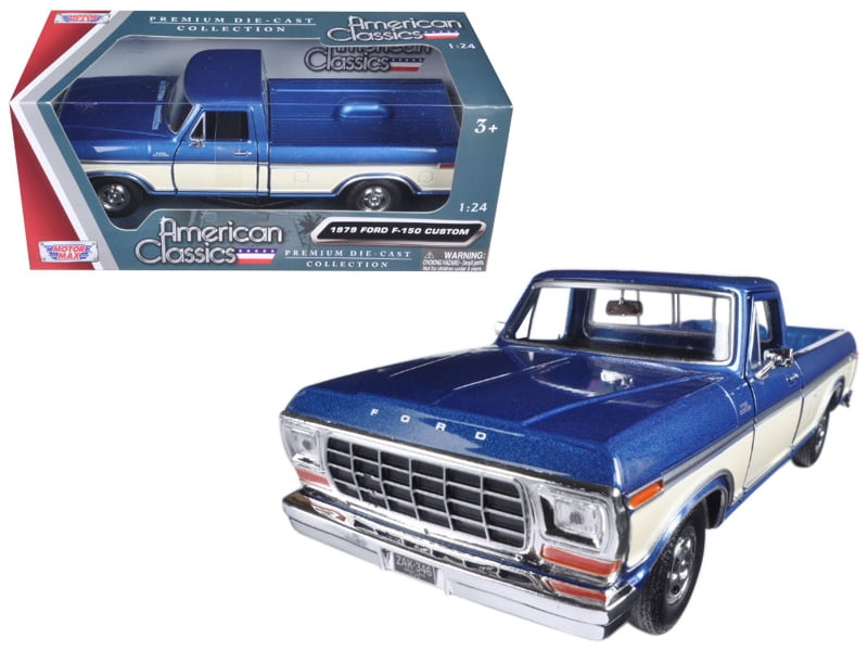 Motormax 79346AC-BLCRM 1979 Ford F-150 Pickup Truck 2 Tone Blue & Cream 1 by 24 Diecast Model Car