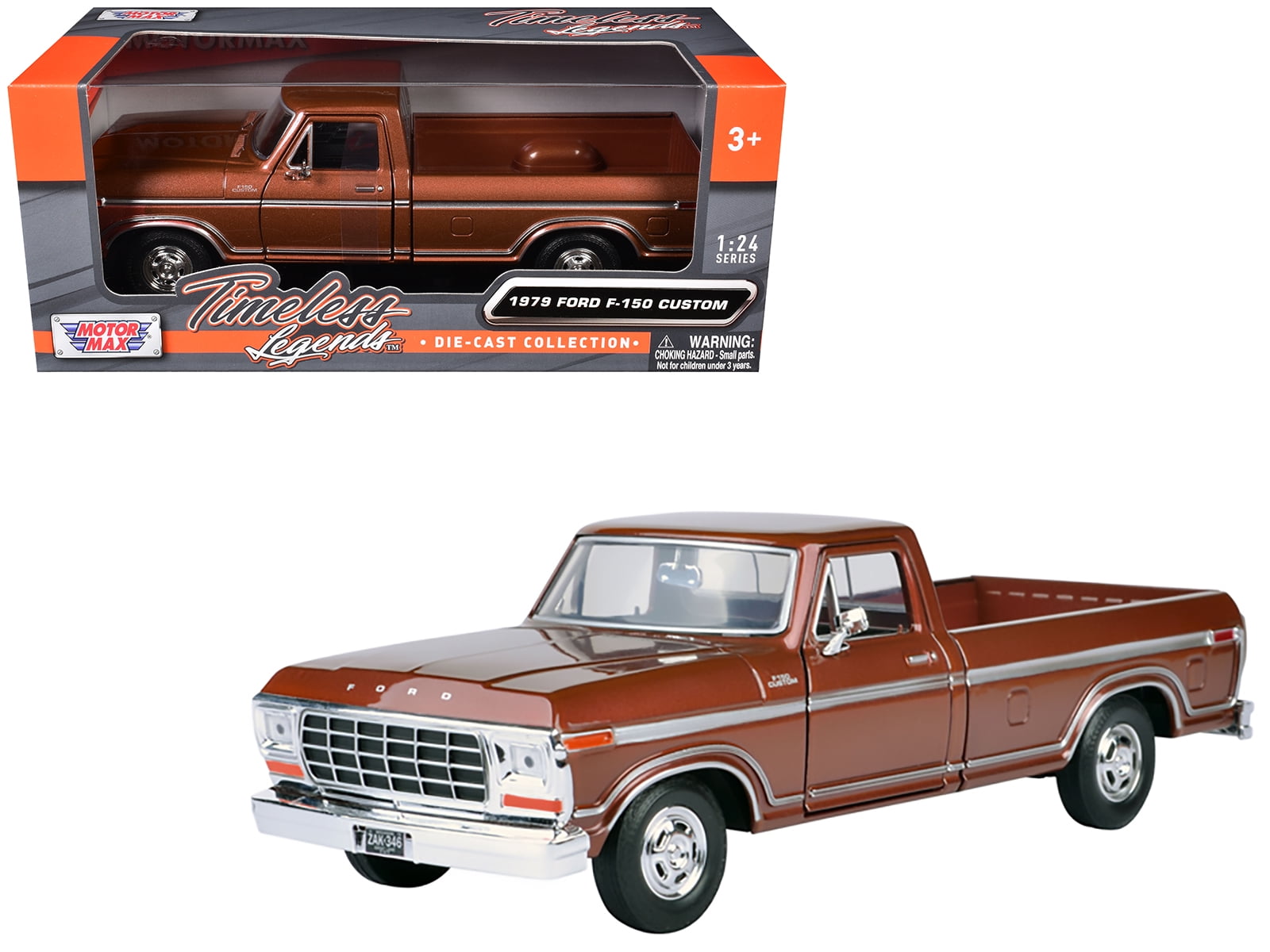 Motormax 1979 Ford F-150 Brown Pickup Truck 1/24 Diecast