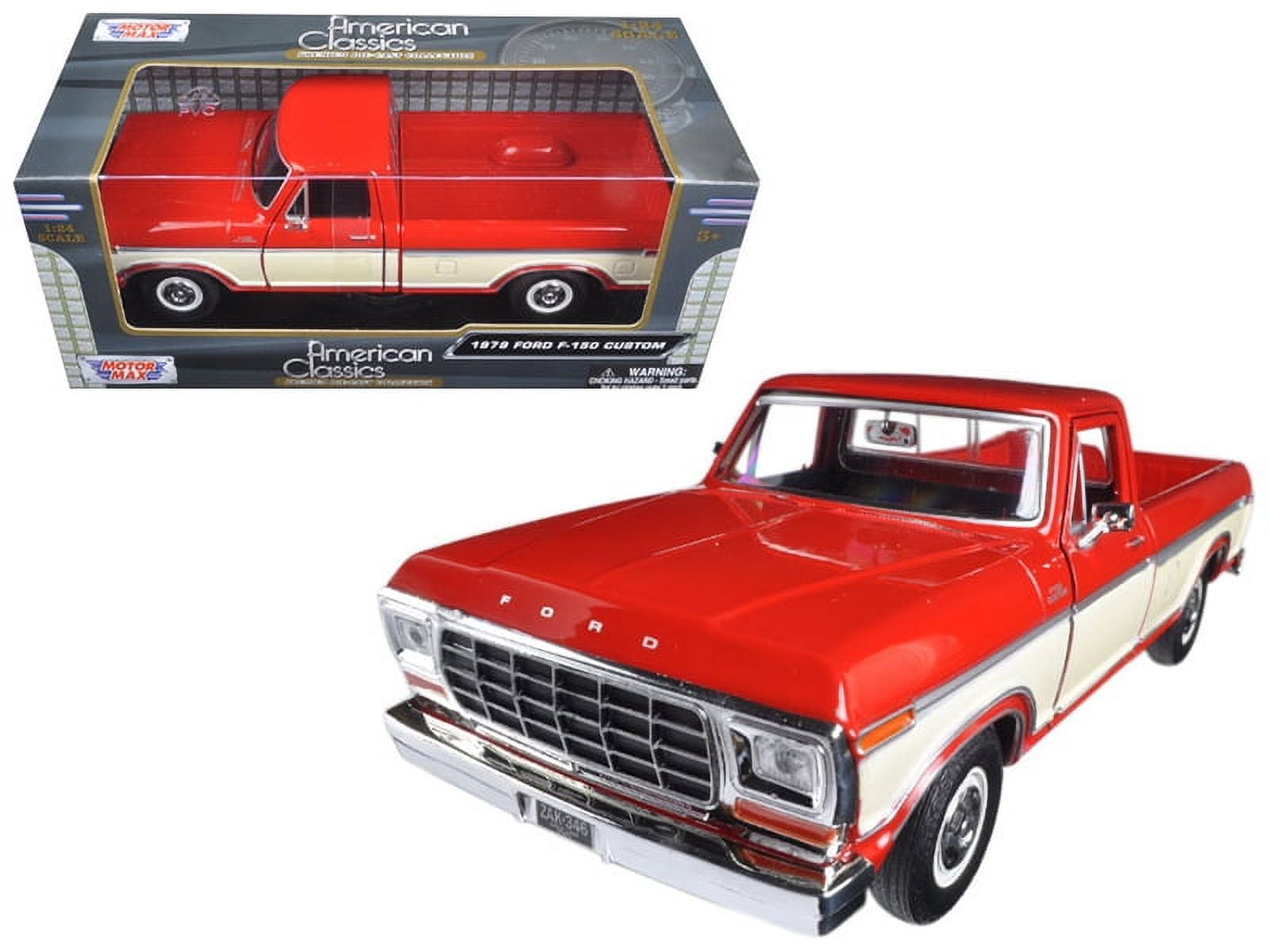 Motormax 1979 Ford F-150 Pickup Truck, Two Tone Red and Cream, 1