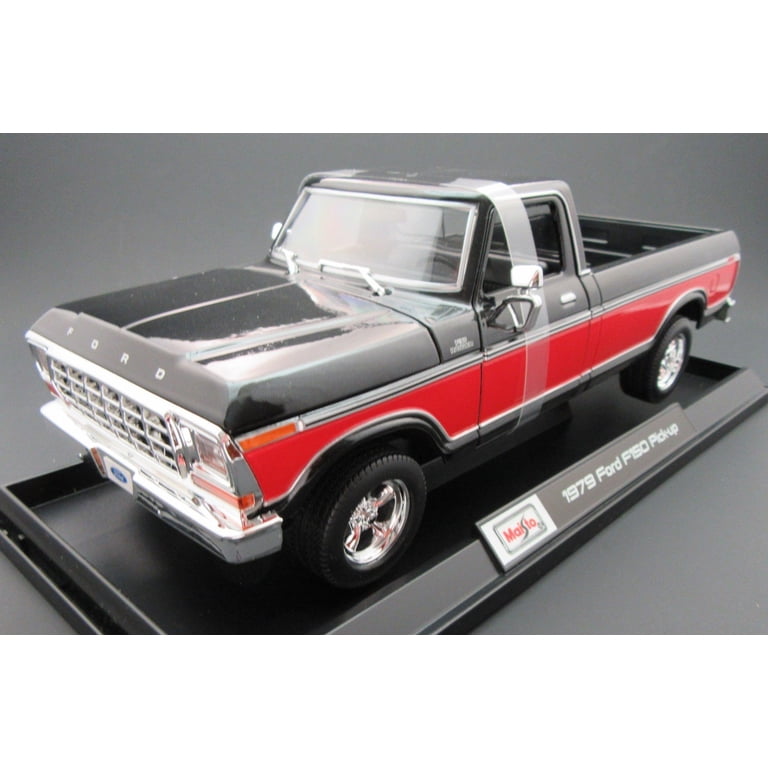 1979 Ford F150 Pick-up Truck Black & Red 1:18 Die Cast Maisto