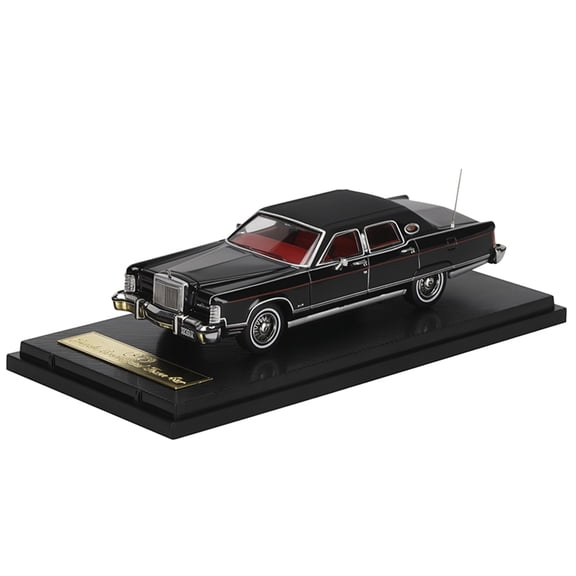 1979 Lincoln Continental Town Car Black with Red Interior 1/64 Diecast Model Car by Sun Star