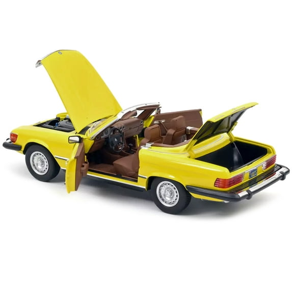 1979 Mercedes-Benz 450 SL Cabriolet (US Version) Yellow with Black Stripes 1/18 Diecast Model Car by Norev