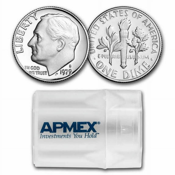 1979-S Type 2 Roosevelt Dime 50-Coin Roll Proof