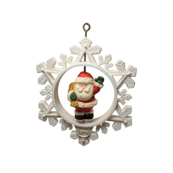 1979 Santas Here! Snowflake (Twirl-Abouts) Hallmark Keepsake Christmas Tree Ornaments QX138-7