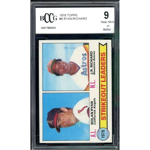1979 Topps #6 J.R. Richard / Nolan Ryan Card BGS BCCG 9 Near Mint+