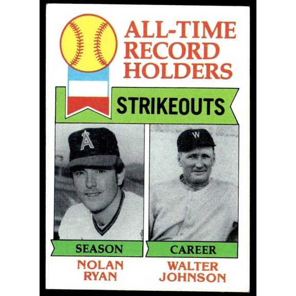 1979 Topps Baseball Nolan Ryan Walter Johnson All-Time Strikeouts #417 NM