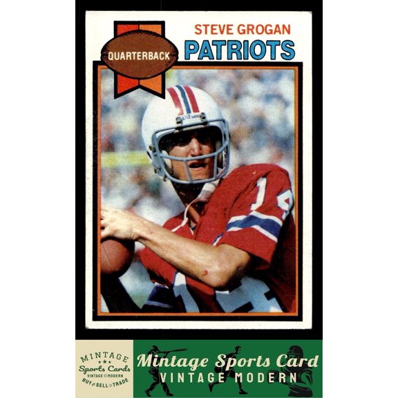 1979 Topps Cream Colored Back Steve Grogan #95 NFL Football Card New England Patriots