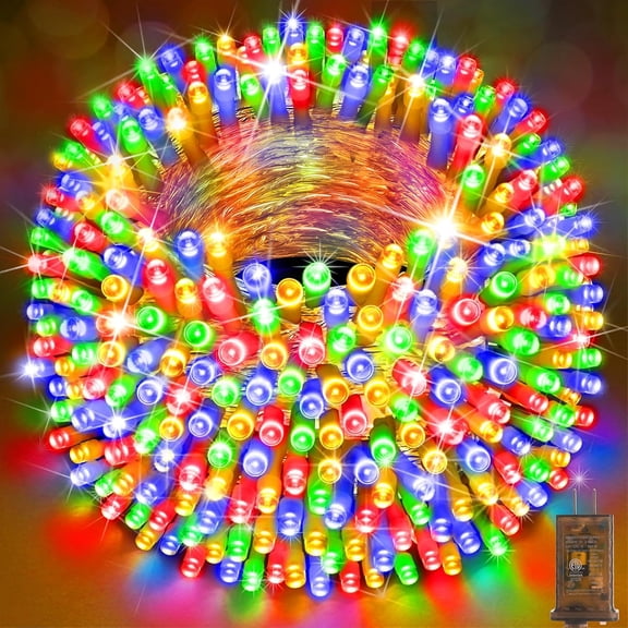 197FT 500 Christmas Lights Outdoor String Lights with 8 Modes Timer Fairy Light Plug in for Outside Indoor Party Xmas Palm Tree Yard Wedding Decorations(Multicolor)