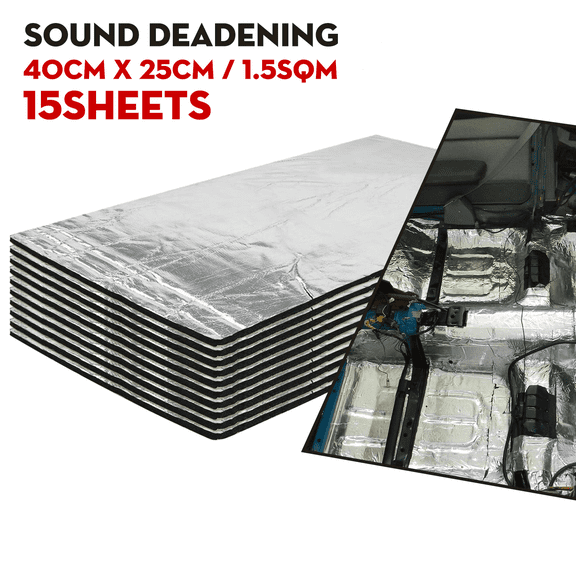 197mil 15.7"9.8" Car Sound Deadener Mat & Heat Shield Insulation,Closed Cell Foam with Aluminum Foil for Hood Ceiling Door