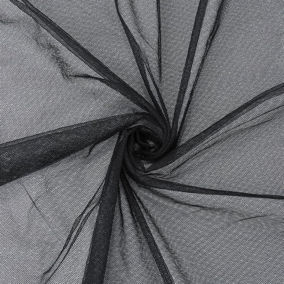 197x63 Inch Polyester Mesh Fabric Black Voile Solid Mosquito Net Breathable Fabric Netting Sheer Tulle Gauze Soft Cloth By the Yard for Sewing Making Crafts Clothes Dress Home Decor Diy Bags