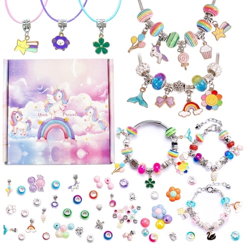Syenll 198 Pcs Bracelet Making Kit, DIY Bead Jewelry Making Kit for Girls Age 8-12, DIY Art Crafts Gift for Teens Birthday Gift