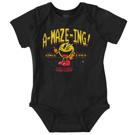 1980 Arcade Game PACMAN A-Maze-Ing Romper Boys or Girls Infant Baby Brisco Brands 12M