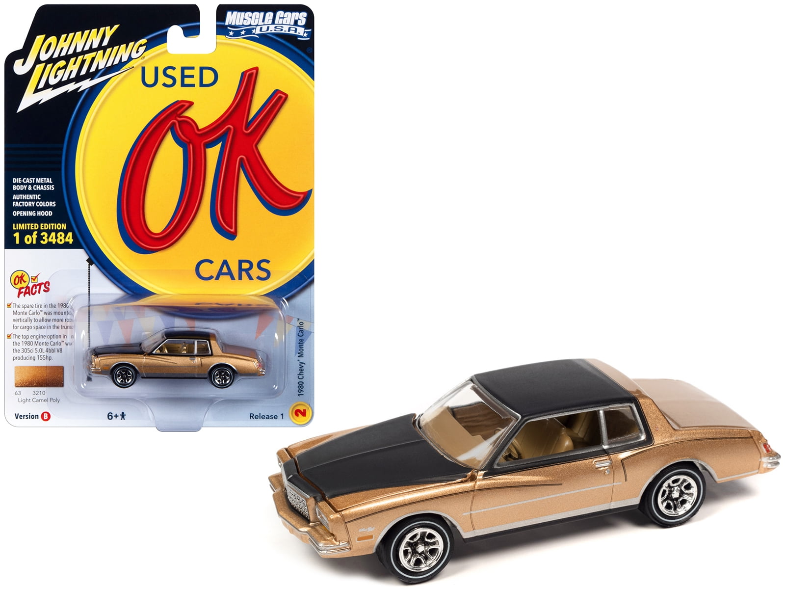 1980 Chevrolet Monte Carlo Light Camel Gold Met w/Black Top & Hood