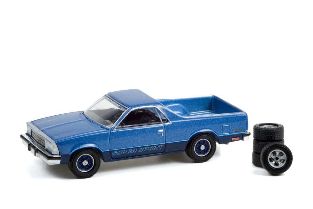 1980 Chevy El Camino Super Sport and Spare Tires, Blue