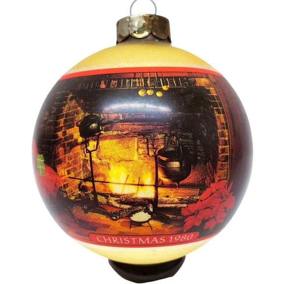 1980 Christmas At Home (Glass Ball) Hallmark Keepsake Christmas Tree Ornaments QX210-1